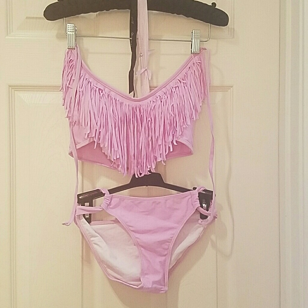 Pink Fringe Bikini
